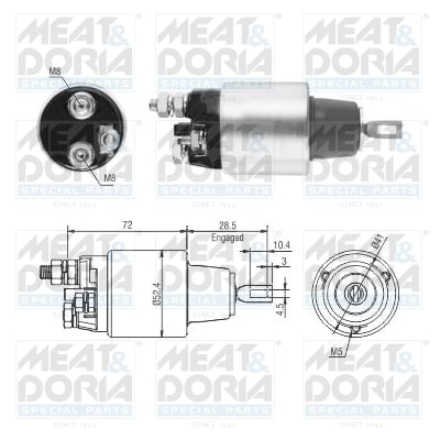 Solenoid electromotor potrivit IVECO DAILY III, DAILY IV, MASSIF; RVI MASCOTT 2.3D-3.0D 01.99-08.11