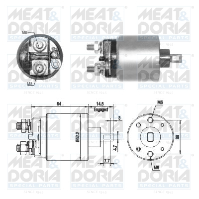 Solenoid electromotor potrivit NISSAN QASHQAI I, TIIDA, X-TRAIL II; RENAULT CLIO III, FLUENCE, GRAND SCENIC III, LAGUNA III, MEGANE III, SCENIC III 1.8 2.0 2.0ALK 09.06-