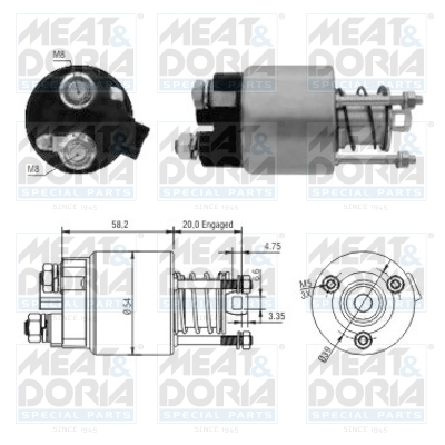 Solenoid electromotor potrivit TOYOTA AVENSIS, CARINA E VI, COROLLA, COROLLA VERSO 2.0 2.0D 03.94-03.09