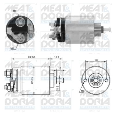 Solenoid electromotor potrivit VOLVO C30, S40 II, V50; FORD C-MAX, FIESTA IV, FIESTA V, FIESTA MINIVAN, FOCUS C-MAX, FOCUS I, FOCUS II, FUSION, PUMA; MAZDA 2 1.25 1.4 1.6 08.95-12.12