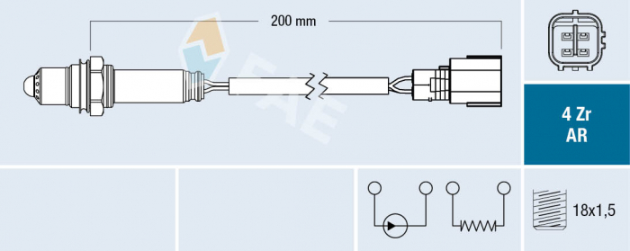 Sonda Lambda (numar fire 4, 200mm) potrivit SUBARU LEGACY IV, OUTBACK, TRIBECA; TOYOTA LAND CRUISER PRADO 3.0/3.6/4.0 12.02- [3]