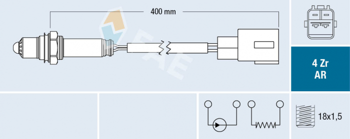 Sonda Lambda (numar fire 4, 400mm) potrivit LEXUS CT, GS, IS III; TOYOTA AURIS, AVENSIS, COROLLA, PRIUS, PRIUS PLUS, RAV 4 IV, VERSO 1.6-2.5 01.07- [3]