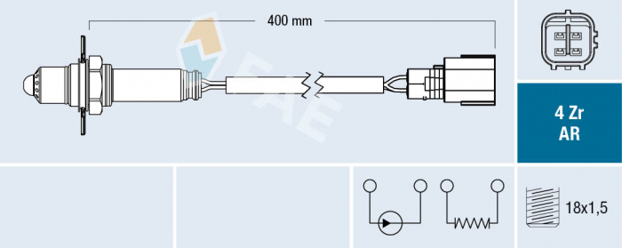 Sonda Lambda (numar fire 4, 400mm) potrivit SUBARU FORESTER, XV 2.0/2.0H 03.12- [3]
