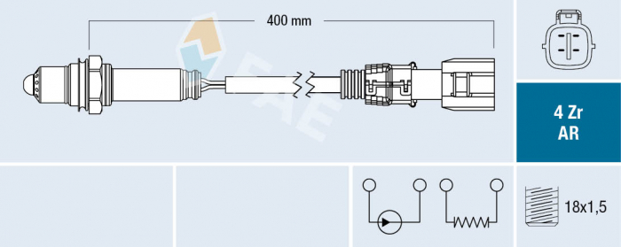 Sonda Lambda (numar fire 4, 400mm) potrivit TOYOTA AURIS, AVENSIS, COROLLA, VERSO 2.0D/2.2D 07.05-10.18 [3]