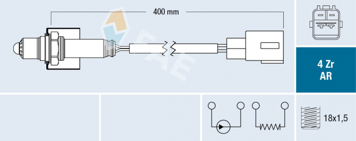 Sonda Lambda (numar fire 4, 400mm) potrivit TOYOTA PRIUS 1.5H 09.03-12.09 [3]