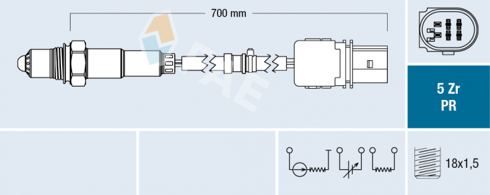 Sonda lambda (numar fire 5, 700mm) potrivit AUDI A1, A3; SEAT ALTEA, ALTEA XL, IBIZA IV, IBIZA IV SC, IBIZA IV ST, LEON, TOLEDO IV; SKODA FABIA II, OCTAVIA II, RAPID 1.2 11.08-05.22 [2]