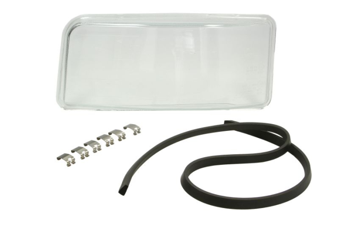 Sticla far Stanga (cu garnituri, cu garnitura si agrafe) potrivit MAN LION  S STAR, TGA, TGS I 04.00-