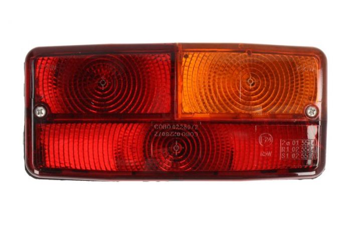 Stop dreapta (P21W R5W, 12 24V, portocaliu rosu, cu semnalizare, cu lumina stop, lumini parcare) potrivit SAME 55, 60, 60 II, 60 II SPECIAL, 60 SPECIAL, 65, 65 SPECIAL, 70, 70 II, 70 II SPECIAL, 70 SP