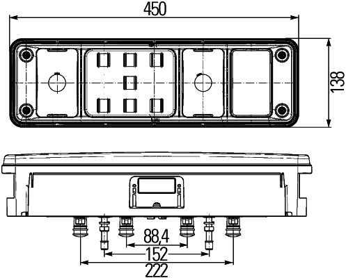 Stop lampa spate dreapta (LED, 24V, cu semnalizator, cu lumina ceata, lumina marsalier, cu lumina stop, lumina parcare)