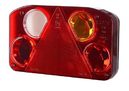 Stop spate dreapta (12V, cu intermitent, cu far de ceata, lumina de marsarier, cu stop, lumina de parcare, reflector triunghiular; fara bec)