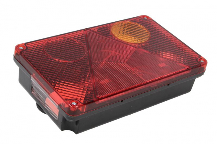 Stop spate dreapta (12V, cu intermitent, cu stop, lumina de parcare, reflector triunghiular, surub, numar conexiuni: 5, conector: WAS 5, cu becuri) [3]