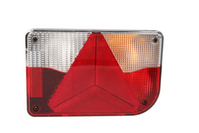 Stop spate dreapta BBSKW 830 (C5W P21 5W P21W PY21W, 12V, cu intermitent, cu far de ceata, lumina de marsarier, cu stop, lumina de parcare, cu iluminare placuta, reflector triunghiular, conector: Bayo