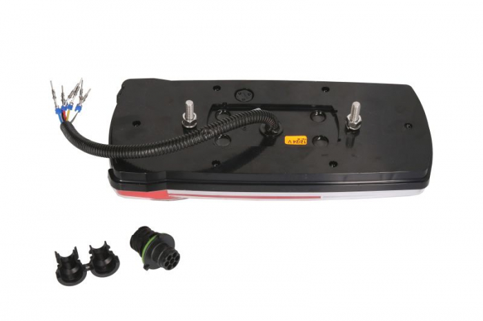 Stop spate dreapta CARMEN (LED, 12/24V, cu intermitent, cu far de ceață, lumina de marșarier, cu stop, lumină de parcare, cu iluminare placuta, reflector, conector: AMP 7PIN Bayonet, alb ) [2]