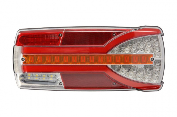 Stop spate dreapta CARMEN (LED, 12 24V, cu intermitent, cu far de ceata, lumina de marsarier, cu stop, lumina de parcare, reflector, alb )
