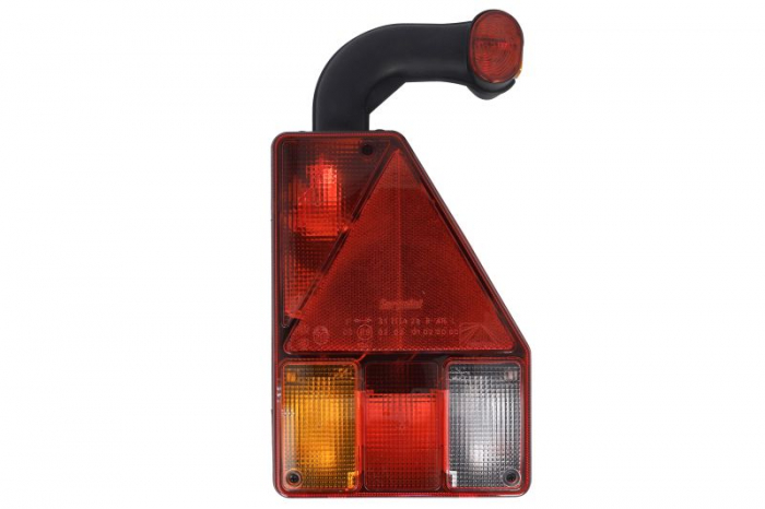 Stop spate dreapta EARPOINT (12V, cu intermitent, lumina de marsarier, cu stop, lumina de parcare, reflector triunghiular, cu lampa cu brat prelungitor, suruburi, numar conexiuni: 5, conector: Bayonet