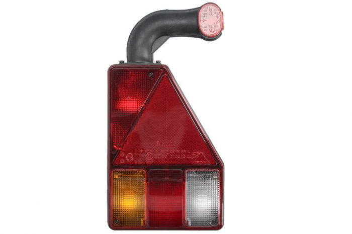 Stop spate dreapta EARPOINT (24V, cu intermitent, lumina de marsarier, cu stop, lumina de parcare, reflector triunghiular, cu lampa cu brat prelungitor, suruburi, numar conexiuni: 5, conector: ASS2 7P