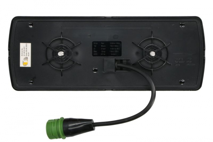 Stop spate dreapta ECOFAB (LED, 10/12/24/30V, cu intermitent, cu far de ceață, lumina de marșarier, cu stop, lumină de parcare, reflector, lungime cablu: 0,3m, fixare orizontala/fixare verticala, cone [2]