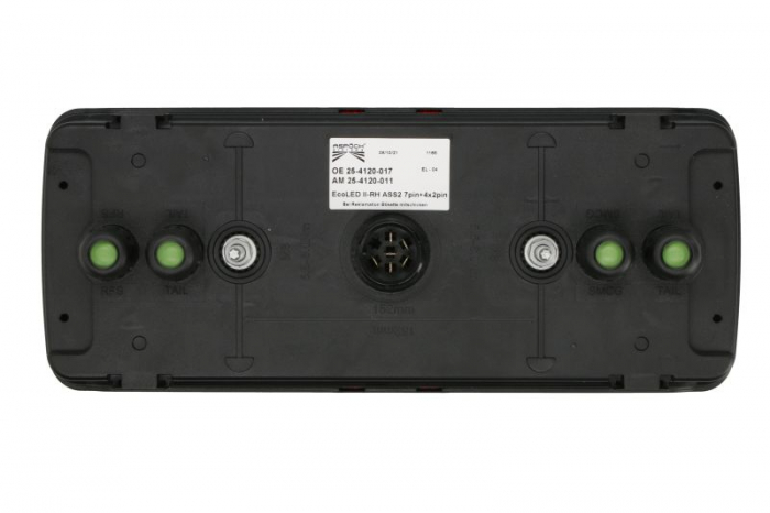 Stop spate dreapta ECOLED II (LED, 10/30V, cu intermitent, cu far de ceata, marsarier, cu stop, lumina de parcare, reflector triunghiular, indicator dinamic, conector: 4x 2PIN/ASS2 7PIN) [2]