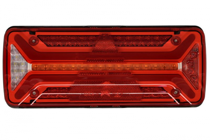 Stop spate dreapta ECOLED II (LED, 10 30V, cu intermitent, cu far de ceata, marsarier, cu stop, lumina de parcare, reflector triunghiular, indicator dinamic, conector: ASS2 7PIN)