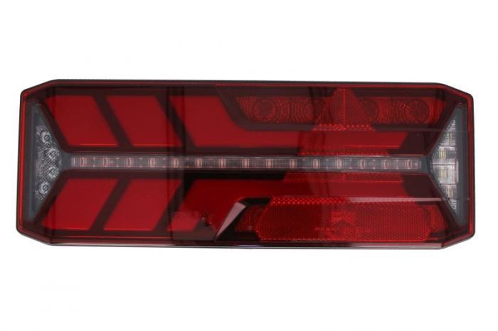 Stop spate dreapta ECOLED III (LED, 24V, cu intermitent, cu far de ceata, marsarier, cu stop, lumina de parcare, reflector triunghiular, indicator dinamic, conector: AMP 7PIN)