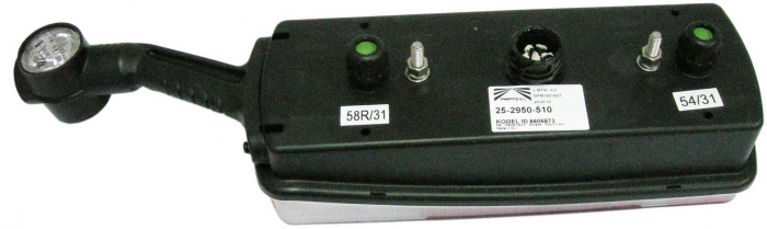 Stop spate dreapta ECOPOINT II (24V, reflector triunghiular, cu lampă cu braț prelungitor, conector: 2 x ASS2 2PIN/ASS 7.1 7PIN) potrivit KOGEL [4]