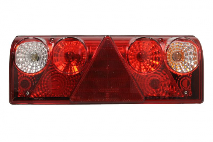 Stop spate dreapta EUROPOINT II (24V, cu intermitent, cu far de ceata, marsarier, cu stop, lumina de parcare, reflector triunghiular, conector: 4x 2PIN ASS2 7PIN) potrivit SCHMITZ