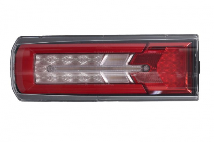 Stop spate dreapta (LED, 24V, cu intermitent, cu far de ceata, lumina de marsarier, cu stop, lumina de parcare, cu iluminare placuta, reflector ) potrivit MERCEDES ACTROS MP4   MP5, ANTOS 03.00-