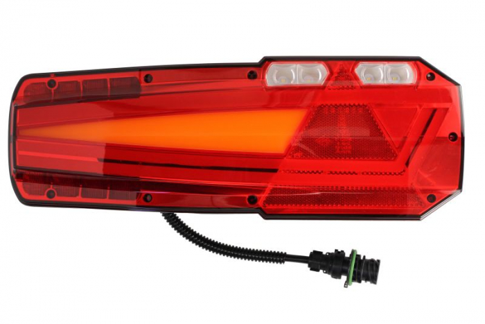 Stop spate dreapta MAVIC (LED, 12 24V, cu intermitent, cu far ceata, lumina de marsarier, cu stop, lumina de parcare, reflector triunghiular, lungime cablu: 0,5m, conector: AMP 7PIN Bayonet)