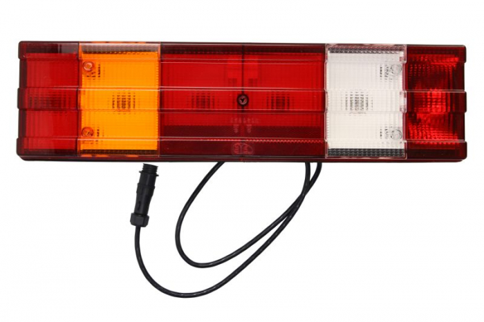 Stop spate stanga (24V, cu intermitent, cu far de ceata, lumina de marsarier, cu stop, lumina de parcare, cu iluminare placuta, lungime cablu: 1,2m) potrivit MERCEDES MK 07.87-09.96