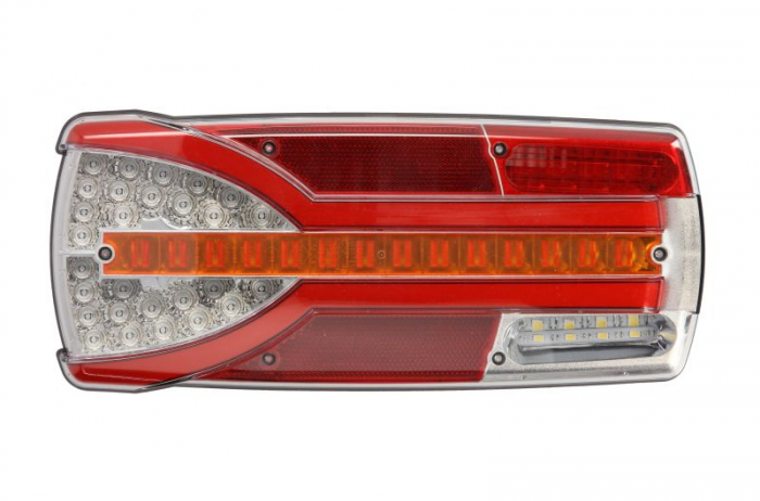 Stop spate stanga CARMEN (LED, 12 24V, cu intermitent, cu far ceata, lumina de marsarier, cu stop, lumina de parcare, reflector, alb )