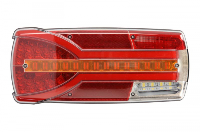 Stop spate stanga CARMEN (LED, 12 24V, cu intermitent, cu far ceata, lumina de marsarier, cu stop, lumina de parcare, reflector, rosu )