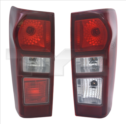 Stop spate stanga potrivit ISUZU D-MAX RG, D-MAX RT dupa 2012 (culoare sticla: rosu/fumuriu, cu fire) [3]