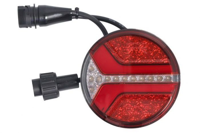 Stop spate stanga dreapta ECOrotund (LED, 12 24V, cu intermitent, cu stop, lumina de parcare, fara proiector, lungime cablu: 0,3m, surub, conector: ASS2 2PIN ASS2 7PIN)