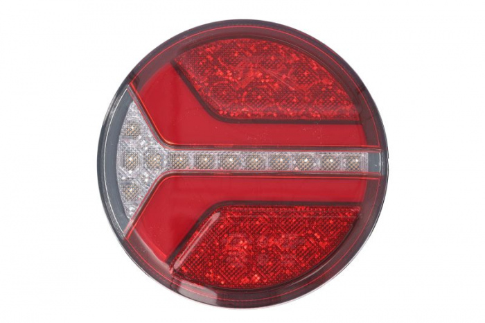 Stop spate stanga dreapta ECOrotund (LED, 12 24V, cu intermitent, cu stop, lumina de parcare, fara proiector, surub, conector: 2x SuperSeal 2PIN AMP 7PIN)