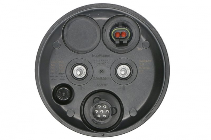 Stop spate stanga/dreapta ECOrotund (LED, 12/24V, cu lumina de ceata, lumina de marșarier, lumina parcare, fara proiector, surub, conector: 2PIN/AMP 7PIN/SUPERSEAL) [2]