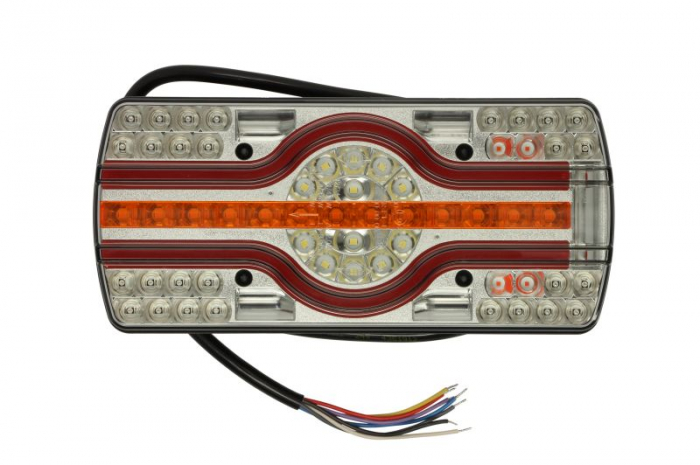 Stop spate stanga dreapta EMA (LED, 12 24V, cu intermitent, cu far de ceata, lumina de marsarier, cu stop, lumina de parcare, cu iluminare placuta, lungime cablu: 2m)