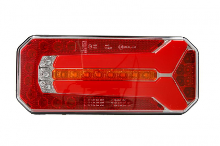 Stop spate stanga dreapta (LED, 12 24V, cu intermitent, cu lumini ceata, cu stop, lumina de parcare, reflector, conector: WAS 5)