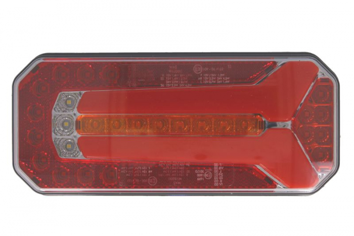 Stop spate stanga dreapta (LED, 12 24V, cu intermitent, cu lumini ceata, lumina de marsarier, cu stop, lumina de parcare, cu iluminare placuta, reflector, indicator dinamic, conector: WAS 7)