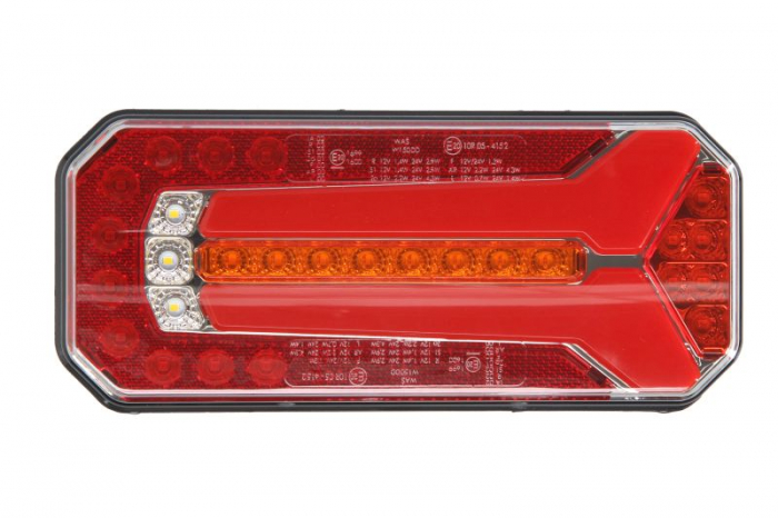 Stop spate stanga dreapta (LED, 12 24V, cu intermitent, cu lumini ceata, lumina de marsarier, cu stop, lumina de parcare, reflector, indicator dinamic, conector: WAS 7)