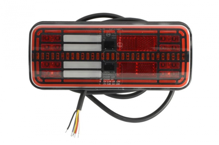 Stop spate stanga dreapta (LED, 12 24V, cu intermitent, cu lumini ceata, lumina de marsarier, cu stop, lumina de parcare, reflector, indicator dinamic, lungime cablu: 0,2m)