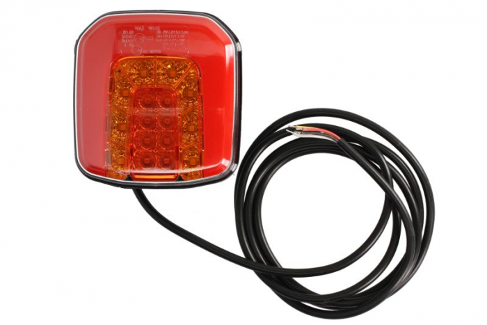 Stop spate stanga dreapta (LED, 12 24V, cu intermitent, cu stop, lumina de parcare, cu iluminare placuta, fara proiector, lungime cablu: 0,2m, cu un rezistor de sarcina indicator)