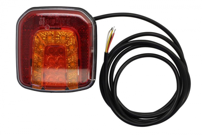 Stop spate stanga dreapta (LED, 12 24V, cu intermitent, cu stop, lumina de parcare, cu iluminare placuta, reflector, lungime cablu: 0,2m, cu un rezistor de sarcina indicator)