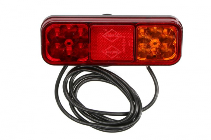 Stop spate stanga dreapta (LED, 12 24V, cu intermitent, cu stop, lumina de parcare, reflector, lungime cablu: 2m, numar conexiuni: 4, 200x70x30mm)