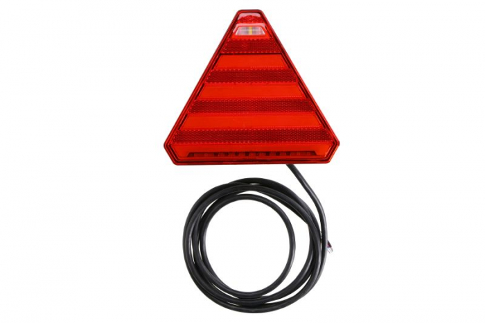 Stop spate stanga dreapta (LED, 12 24V, cu intermitent, lumina de marsarier, cu stop, lumina de parcare, reflector triunghiular, lungime cablu: 0,2m, 163x143x40mm)