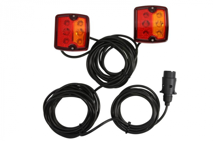 Stop spate stanga dreapta (LED, 12 24V, lungime cablu: 12m, cu intermitent, cu stop, lumina de parcare, magnet-mountable)