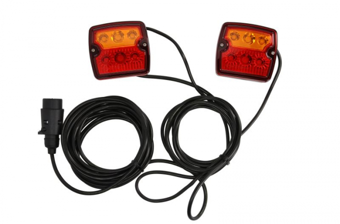 Stop spate stanga dreapta (LED, 12 24V, lungime cablu: 7m, cu intermitent, cu stop, lumina de parcare, magnet-mountable)