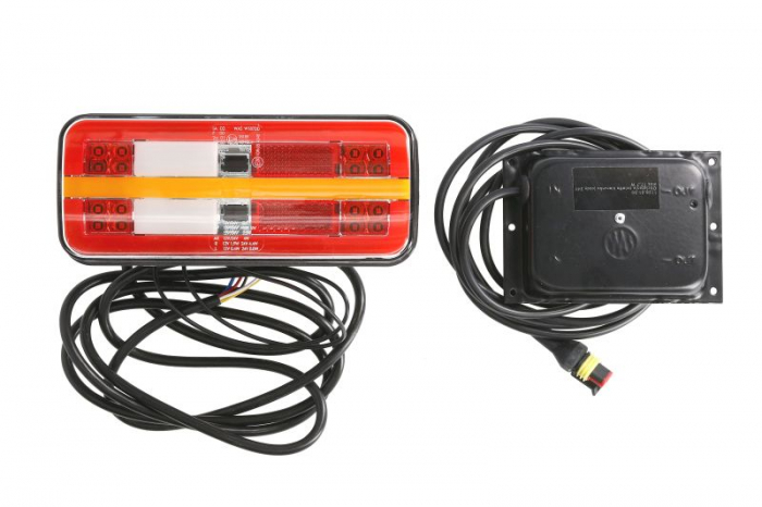 Stop spate stanga dreapta (LED, 24V, cu intermitent, cu far de ceata, lumina de marsarier, cu stop, lumina de parcare, reflector, indicator dinamic, lungime cablu: 0,2m, cu un rezistor de sarcina indi