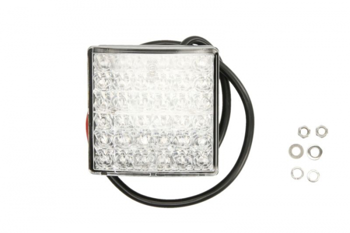 Stop spate stanga dreapta (LED, 24V, cu intermitent, cu stop, lumina de parcare, lungime cablu: 0,5m 80x80mm)