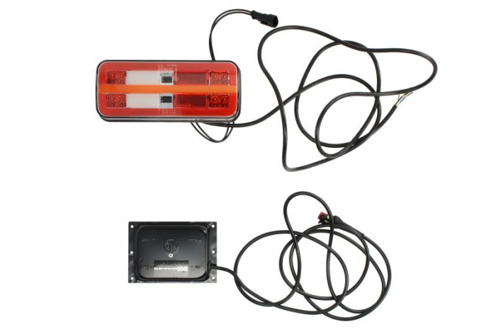Stop spate stanga dreapta (LED, 24V, cu intermitent, lumina de marsarier, cu stop, lumina de parcare, reflector, indicator dinamic, lungime cablu: 0,2m, cu un rezistor de sarcina indicator)