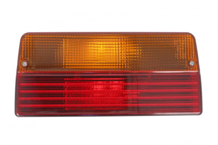 Stop spate stanga dreapta (P21 5W P21W, 12V, portocaliu rosu, cu intermitent, cu stop) potrivit JOHN DEERE 100, 110, 200, 210, 300, 310, 310L, 400, 410L, 510, 515, 575, 5425, 5615 2WD, 5615 4WD, 5625,